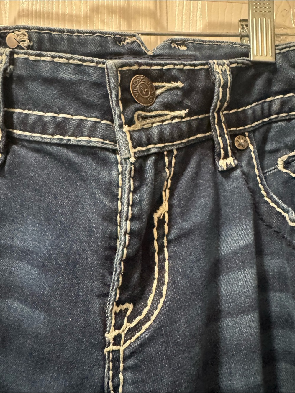 Vigoss Dark Blue Skinny Jeans with Contrast Stitching - Picture 5 of 9